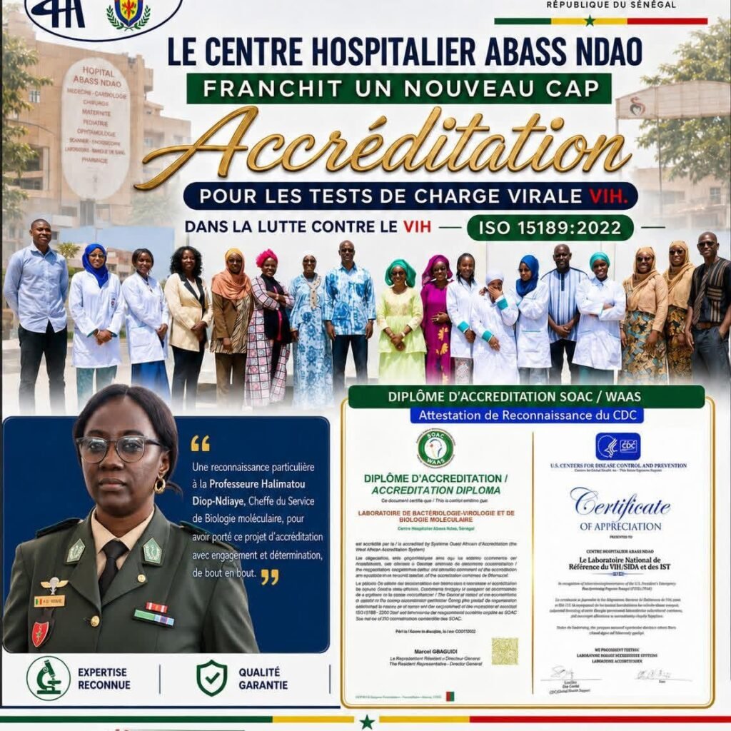 Le Centre Hospitalier Abass Ndao franchit une nouvelle étape dans l’excellence médicale avec l’accréditation ISO 15189:2022.